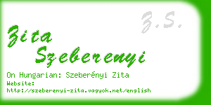 zita szeberenyi business card